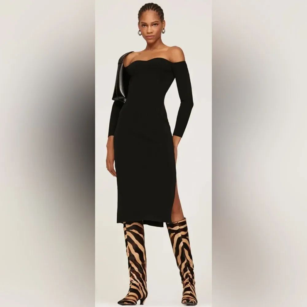 Milly Knit Bustier Bodycon Off Shoulder Dress Size Medium